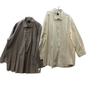 *BUNDLE OF 2* Karako Men Grey and White Button shirt Cotton Blend 20 OR 36/37